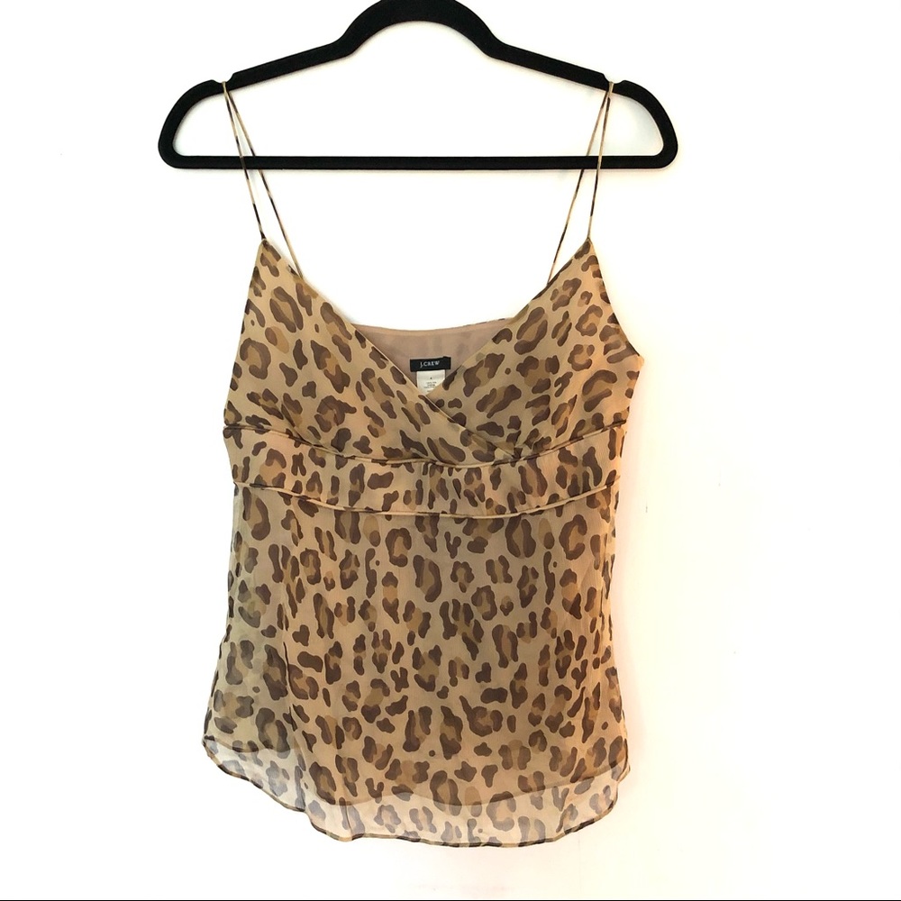 J. Crew Silk leopard print tank top size 4